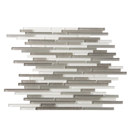 Apollo Tile Downtown Rain 4.83sq.ft 11.8 in. X11.8 in. Wht&Grey Linear Glass Mosaic Tile, 5PK APLCAS99001EC08